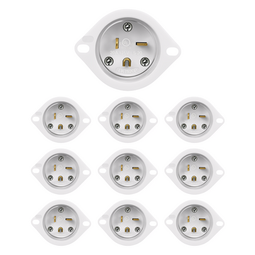 Enerlites Straight Blade Flanged Inlet, 20A, 5-20PFI